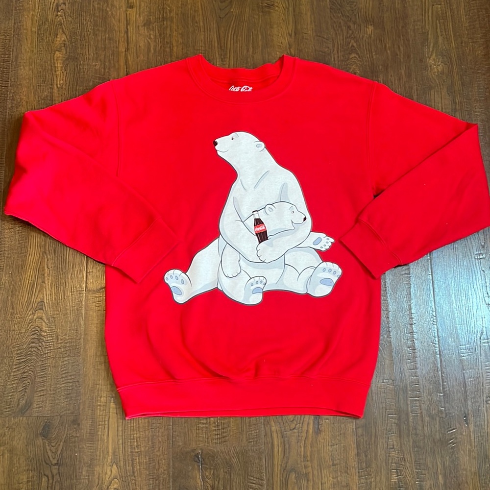Red Coca Cola Polar Bear Crewneck Sweater